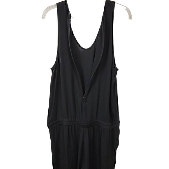 Theory Silk Jumpsuit Overalls Sleeveless L Black - Picture 4 of 9